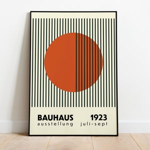 Cartel de la exposición Bauhaus, colorido arte mural moderno de mediados de siglo, impresión abstracta geométrica retro, impresión de moda maximalista, decoración de la sala de estar