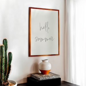 Hello Summer Print, Summer Wall Decor, Typography Wall Art Print, Summer Poster, Beach-Inspired Design, Printable Summer Wall Art,
