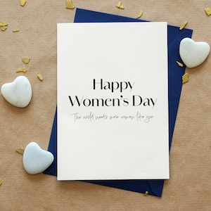 Día Internacional de la Mujer - Conjunto de 2 postales, Postal del Día de la Mujer Feliz Imprimible, Postal de Descarga Digital, El 8 de Marzo