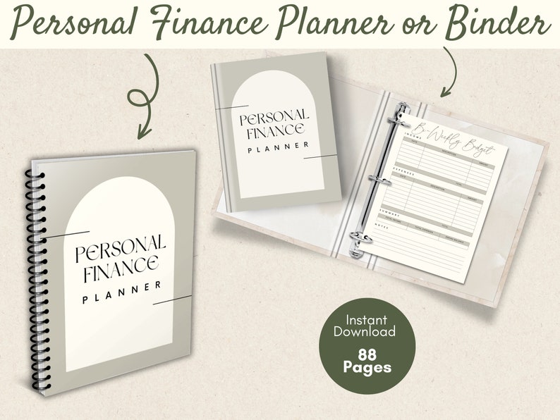 Personal Finance Planner Minimalist Style Set Printable image 1