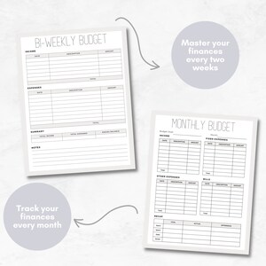 Personal Finance Planner Black White Theme Printable 88 Pages image 3