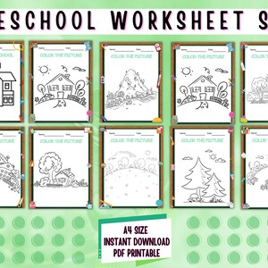 Preschool Worksheets Printable Blackboard Theme image 4