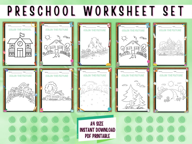 Preschool Worksheets Printable Blackboard Theme image 4