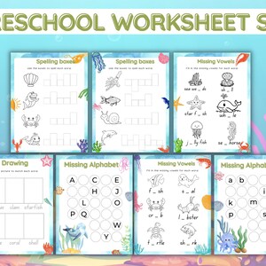 Preschool Worksheets Under The Sea Printable Set image 4