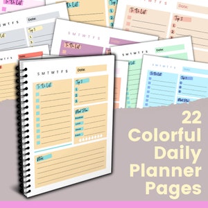 Planificateur quotidien coloré de 22 pages imprimable image 3