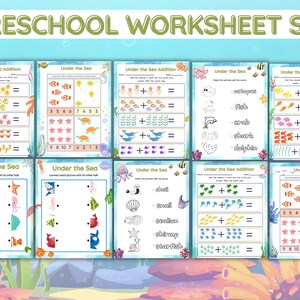 Preschool Worksheets Under The Sea Printable Set image 3