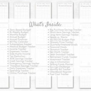 Personal Finance Planner Black White Theme Printable 88 Pages image 5