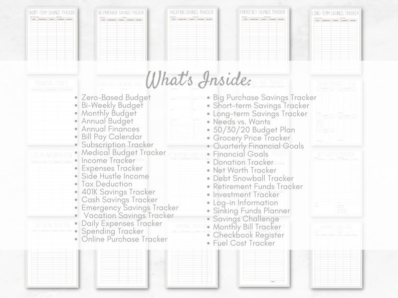 Personal Finance Planner Black White Theme Printable 88 Pages image 5