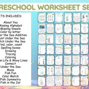 Preschool Worksheets Under The Sea Printable Set image 2