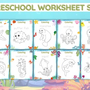 Preschool Worksheets Under The Sea Printable Set image 6