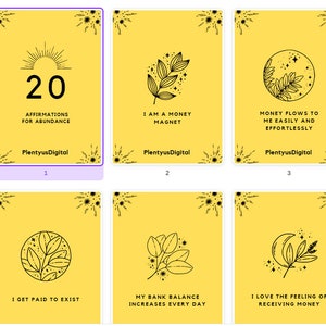 Attract Abundance with 20 Printable Affirmation Cards Manifestation Magic image 1