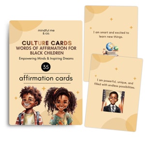 Affirmationskarten für Kinder - Ermächtigen Sie schwarze Jungen, Mädchen, Kinder, feiern Sie Identität, positive Affirmationen für Vertrauen, Selbstliebe