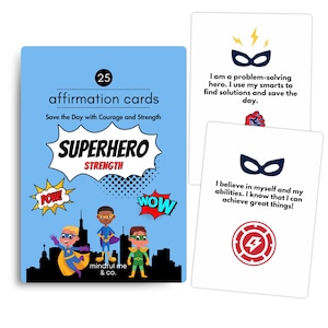 Superheld Affirmationskarten für Kinder | Positive Affirmationen für Vertrauensbildung | tägliche Ermächtigung | Motivierende Geschenke für Jungen