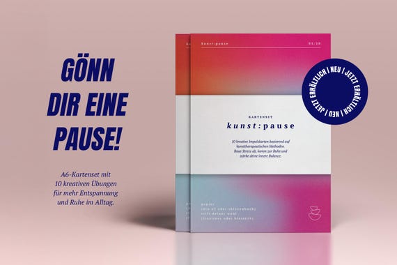Kartenset | 10 kreative Entspannungsübungen mit Anleitungen für mehr Ruhe, Achtsamkeit & Kreativität | Kartenset Kunsttherapie | kunstpause