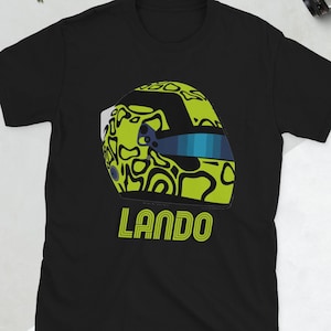 Lando Norris Simple Helmet T-Shirt Formula One F1 Mclaren