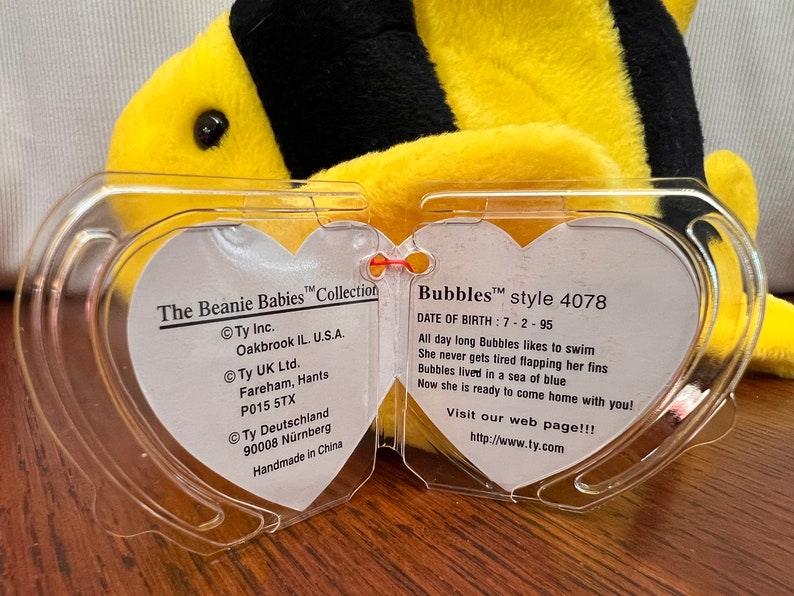 TY Beanie Baby bubbles Very Rare 1995 PVC and Mint Condition With Tag