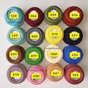 16pc ANCHOR MERCER COTTON Crochet Balls 20GMs each, for Lace crafts like Crochet, Tatting, Knitting and Hairpin lace image 2
