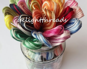30 Anchor Variegated and Multi Colour Stranded Floss / Skeins / Moulin