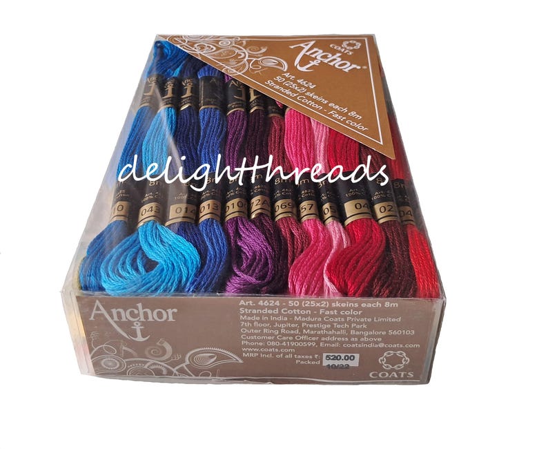 50 Anchor Assorted Stranded Floss / Skeins / Moulin - Pack of 50 - Etsy