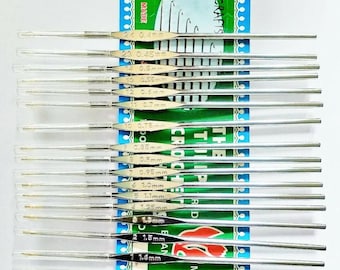 17 TULIP Steel Crochet Hooks for Fine Lace Size 0/1.75mm to Size