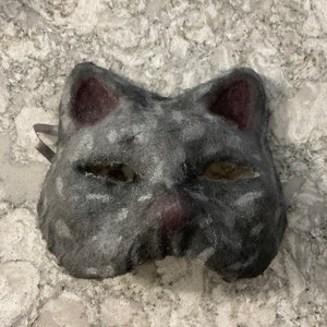 Black/Grey Siamese Therian/otherkin Half Cat Mask ⚠️READ DESC⚠️