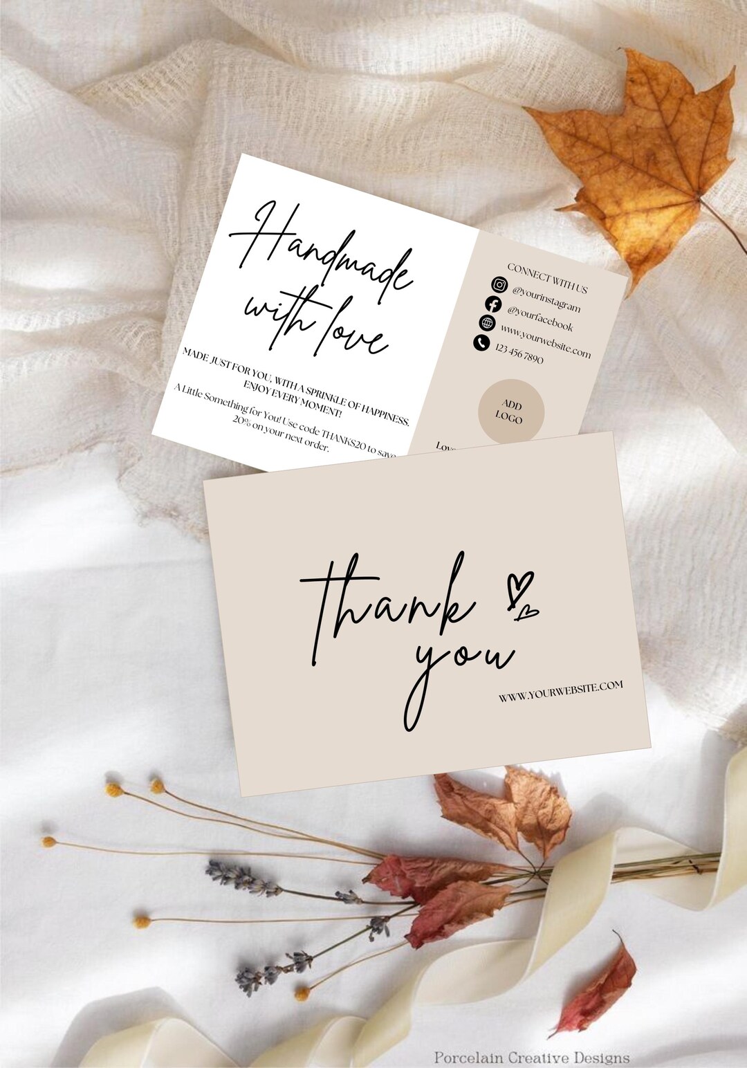 Business Thank You Card, Printable Thank You for Your Purchase Card ...