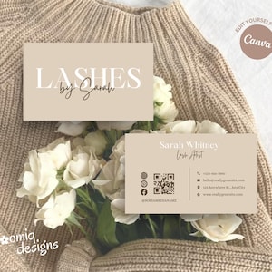 Lash Business Card, Lash Tech Business Cards, Diy Lash Artist Business Cards, Beauty Business Card, Canva Template, Lash Artist image 2
