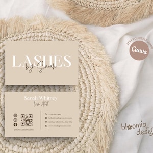 Lash Business Card, Lash Tech Business Cards, Diy Lash Artist Business Cards, Beauty Business Card, Canva Template, Lash Artist image 3