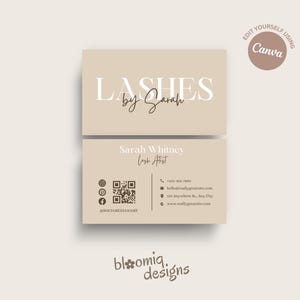 まつげ名刺、まつげ美容師名刺、DIYまつげアーティスト名刺、美容名刺、Canvaテンプレート、まつげアーティスト