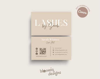 Lash Business Card, Lash Tech Business Cards, Diy Lash Artist Business Cards, Beauty Business Card, Canva Template, Lash Artist