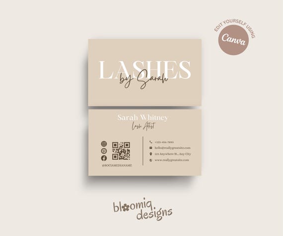Lash Business Card, Lash Tech Business Cards, Diy Lash Artist Business Cards, Beauty Business Card, Canva Template, Lash Artist