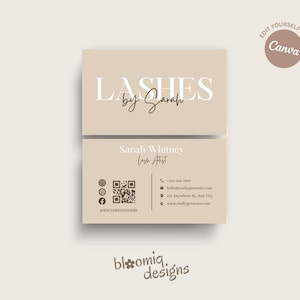Lash Business Card, Lash Tech Business Cards, Diy Lash Artist Business Cards, Beauty Business Card, Canva Template, Lash Artist