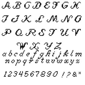 クロスステッチのアルファベットパターン：レタリングフォント（PDF即時ダウンロード）#H617B