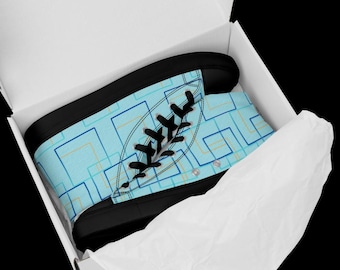 Sneakers alte da uomo in tela con un moderno design geometrico