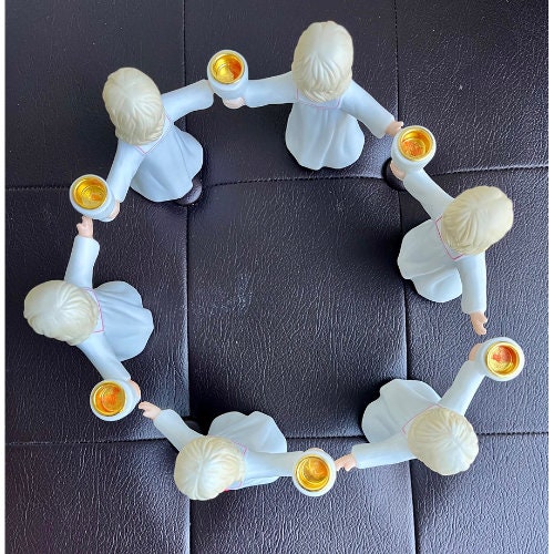 Set of 6 Christmas Choir Girl Candle Holders Perfect for Centerpiece RR