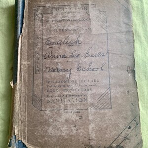 CUTE Vintage 1920 English Textbook Still in Child&#39;s Book Cover! | Modern Course in English Book One