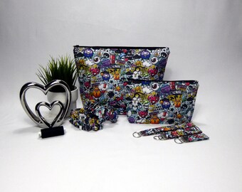 Graffiti Art Gift Set including Make up bag, Wash bag, Wristlets(Key Fobs) and Scrunchies