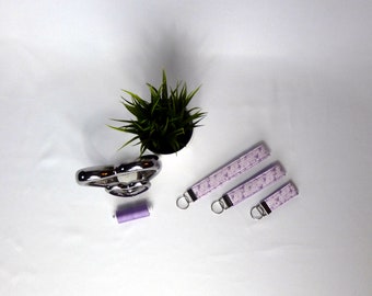 Purple Daisy Wristlet, Keyring, Key Fob Small, Medium and Large