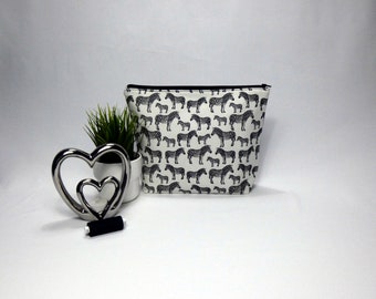 Zebra  Waterproof lined Wash bag