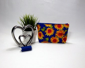 Sunflower Waterproof Lined Make Up Bag