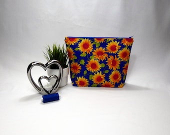 Sunflower Waterproof lined Wash bag