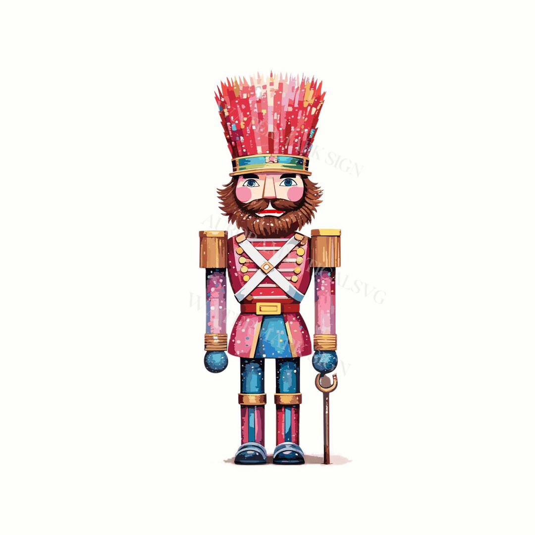 Sparkly Pink Nutcracker Clipart Glitter Nutcracker SVG Faux Etsy
