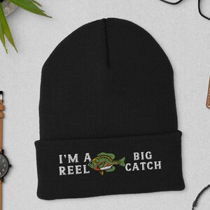 Funny Fishing Cuffed Beanie - Perfect Husband Gift, Winter Fisherman Hat