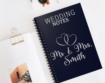 Personalized Wedding Planner Book, Wedding Spiral Notebook - Ruled Line, Wedding Vow Books, Custom Wedding Keepsake, Wedding Party Gifts