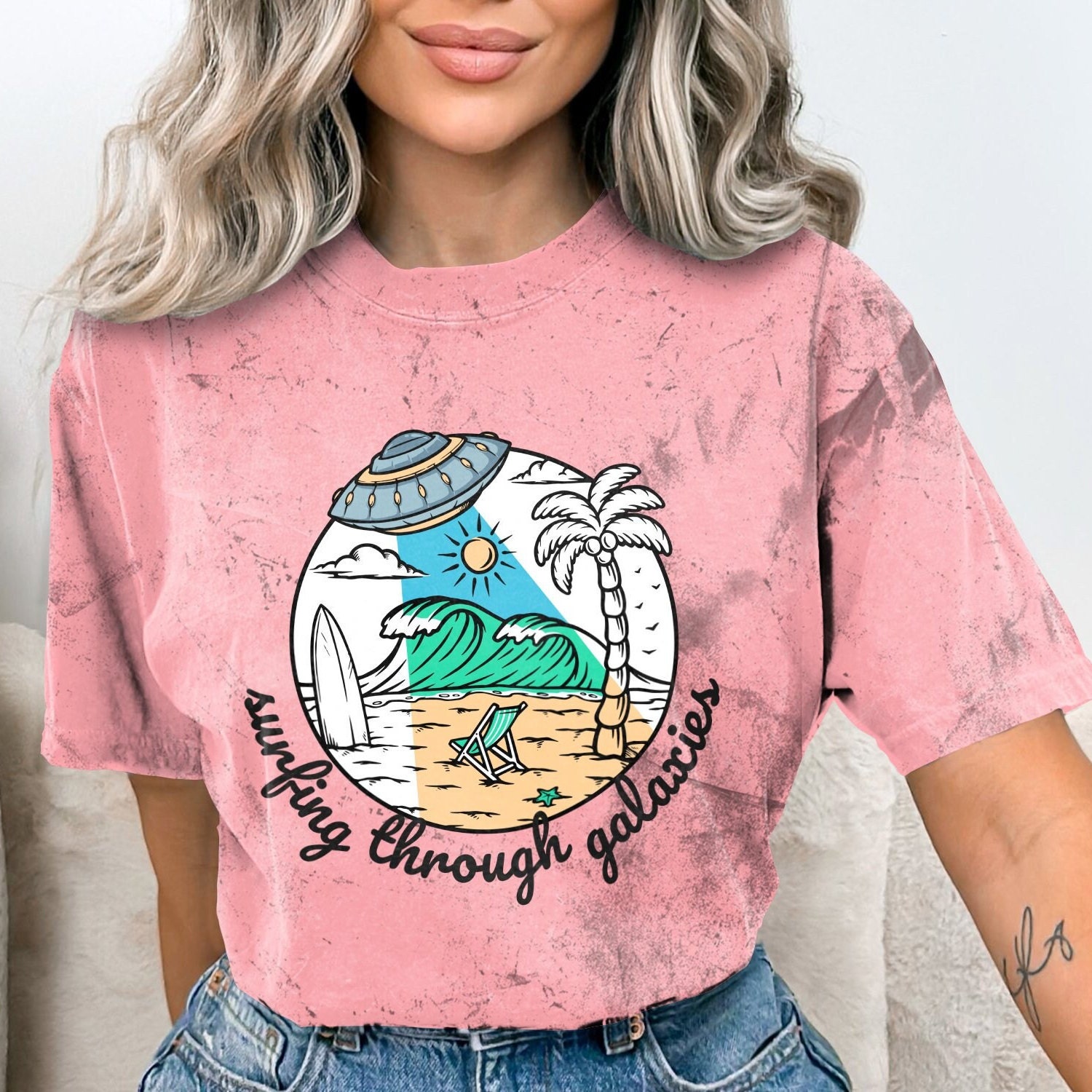 Summer Beach Shirt Surfing Tshirt Color Blast Oversized Tee - Etsy