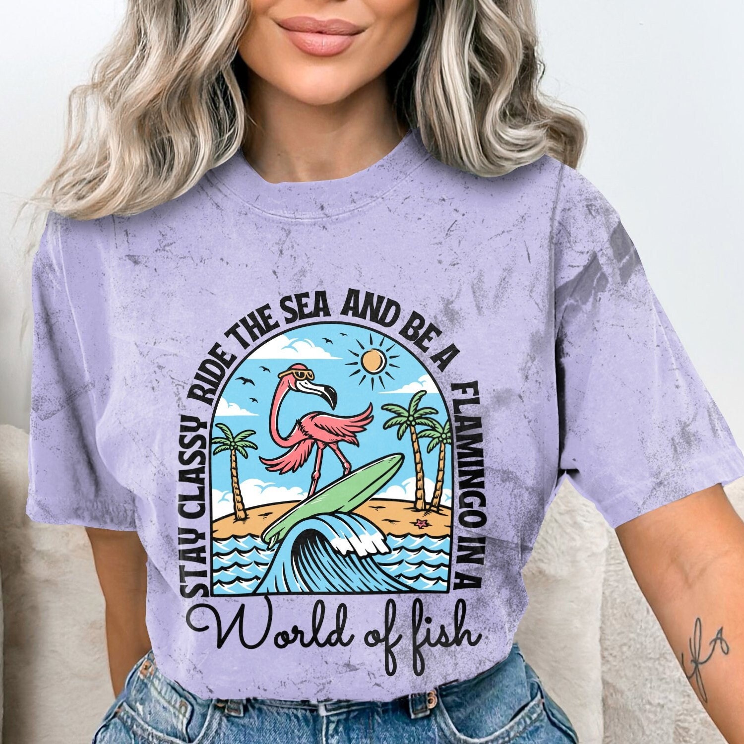 Summer Beach Shirt Surfing Tshirt Color Blast Oversized Tee - Etsy