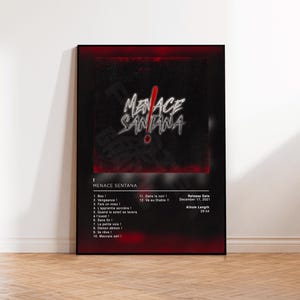 Poster dell'album! di Menace Santana, poster rap, copertina dell'album, grafica murale dell'album, poster dell'album personalizzato, poster del rapper, rap francese