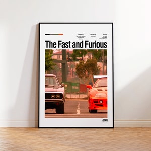 Il poster del film Fast And Furious, poster del film minimalista, poster personalizzato, poster del film classico