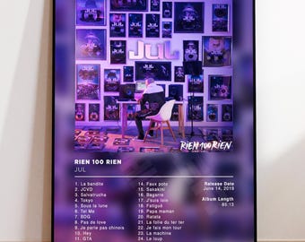 Album Poster Rien 100 Rien by Jul, rap posters, album cover, album wall art, custom album poster, rapper poster, French rap