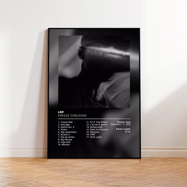 Album Poster LMF de Freeze Corlone, rap posters, album cover, album wall art, custom album poster, rapper poster, rap francais